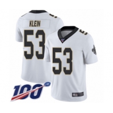 Men's New Orleans Saints #53 A.J. Klein White Vapor Untouchable Limited Player 100th Season Football Jersey