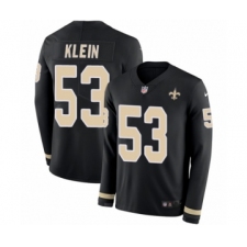 Men's Nike New Orleans Saints #53 A.J. Klein Limited Black Therma Long Sleeve NFL Jersey