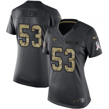 Women's Nike New Orleans Saints #53 A.J. Klein Limited Black 2016 Salute to Service NFL Jersey