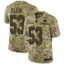 Youth Nike New Orleans Saints #53 A.J. Klein Limited Camo 2018 Salute to Service NFL Jersey