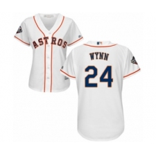 Women's Houston Astros #24 Jimmy Wynn Authentic White Home Cool Base 2019 World Series Bound Baseball Jersey