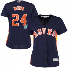 Women's Majestic Houston Astros #24 Jimmy Wynn Authentic Navy Blue Alternate Cool Base MLB Jersey