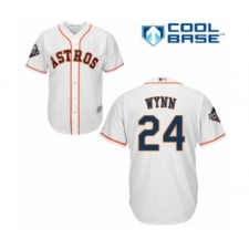 Youth Houston Astros #24 Jimmy Wynn Authentic White Home Cool Base 2019 World Series Bound Baseball Jersey