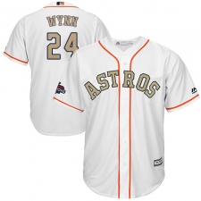 Youth Majestic Houston Astros #24 Jimmy Wynn Authentic White 2018 Gold Program Cool Base MLB Jersey