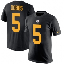 Nike Pittsburgh Steelers #5 Joshua Dobbs Black Rush Pride Name & Number T-Shirt
