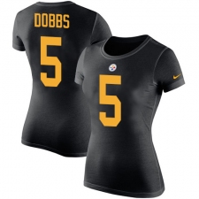 Women's Nike Pittsburgh Steelers #5 Joshua Dobbs Black Rush Pride Name & Number T-Shirt