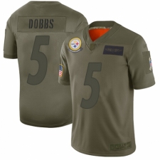 Youth Pittsburgh Steelers #5 Joshua Dobbs Limited Camo 2019 Salute to Service Football Jersey