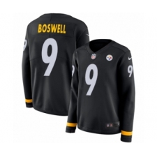 Women's Nike Pittsburgh Steelers #9 Chris Boswell Limited Black Therma Long Sleeve NFL Jersey