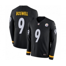 Youth Nike Pittsburgh Steelers #9 Chris Boswell Limited Black Therma Long Sleeve NFL Jersey
