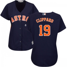 Women's Majestic Houston Astros #19 Tyler Clippard Authentic Navy Blue Alternate Cool Base MLB Jersey