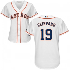 Women's Majestic Houston Astros #19 Tyler Clippard Replica White Home Cool Base MLB Jersey