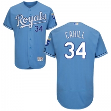 Men's Majestic Kansas City Royals #34 Trevor Cahill Light Blue Flexbase Authentic Collection MLB Jersey