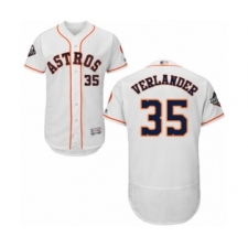 Men's Houston Astros #35 Justin Verlander White Home Flex Base Authentic Collection 2019 World Series Bound Baseball Jersey