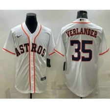 Men's Houston Astros #35 Justin Verlander White Stitched MLB Cool Base Nike Jersey