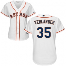 Women's Majestic Houston Astros #35 Justin Verlander Replica White Home Cool Base MLB Jersey