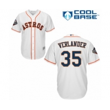 Youth Houston Astros #35 Justin Verlander Authentic White Home Cool Base 2019 World Series Bound Baseball Jersey