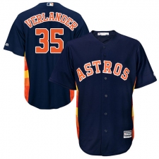 Youth Majestic Houston Astros #35 Justin Verlander Authentic Navy Blue Alternate Cool Base MLB Jersey