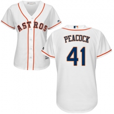 Women's Majestic Houston Astros #41 Brad Peacock Replica White Home Cool Base MLB Jersey