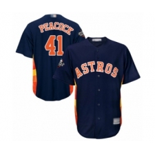 Youth Houston Astros #41 Brad Peacock Authentic Navy Blue Alternate Cool Base 2019 World Series Bound Baseball Jersey
