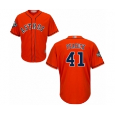 Youth Houston Astros #41 Brad Peacock Authentic Orange Alternate Cool Base 2019 World Series Bound Baseball Jersey
