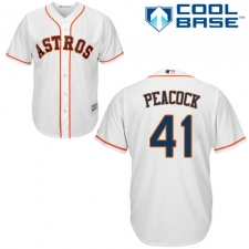 Youth Majestic Houston Astros #41 Brad Peacock Replica White Home Cool Base MLB Jersey