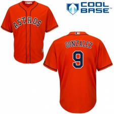 Youth Majestic Houston Astros #9 Marwin Gonzalez Replica Orange Alternate Cool Base MLB Jersey