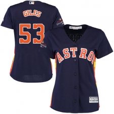 Women's Majestic Houston Astros #53 Ken Giles Authentic Navy Blue Alternate 2017 World Series Champions Cool Base MLB Jersey
