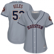 Women's Majestic Houston Astros #53 Ken Giles Replica Grey Road Cool Base MLB Jersey