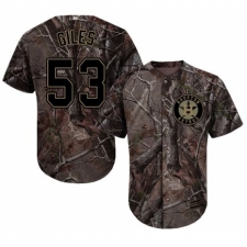 Youth Majestic Houston Astros #53 Ken Giles Authentic Camo Realtree Collection Flex Base MLB Jersey