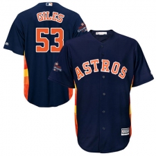 Youth Majestic Houston Astros #53 Ken Giles Replica Navy Blue Alternate 2017 World Series Champions Cool Base MLB Jersey