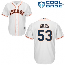 Youth Majestic Houston Astros #53 Ken Giles Replica White Home Cool Base MLB Jersey