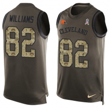 Men's Nike Cleveland Browns #82 Kasen Williams Limited Green Salute to Service Tank Top NFL Jersey