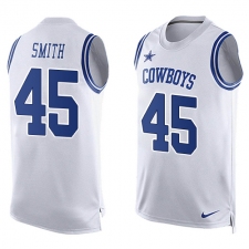 Men's Nike Dallas Cowboys #45 Rod Smith Limited White Player Name & Number Tank Top NFL Jersey