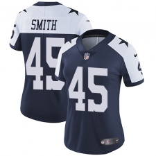 Women's Nike Dallas Cowboys #45 Rod Smith Navy Blue Throwback Alternate Vapor Untouchable Elite Player NFL Jersey