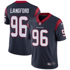 Youth Nike Houston Texans #96 Kendall Langford Navy Blue Team Color Vapor Untouchable Limited Player NFL Jersey