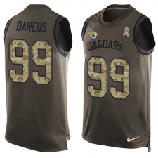 Men's Nike Jacksonville Jaguars #99 Marcell Dareus Limited Green Salute to Service Tank Top NFL Jersey
