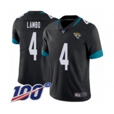 Men's Jacksonville Jaguars #4 Josh Lambo Black Team Color Vapor Untouchable Limited Player 100th Season Football Jersey