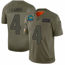 Men's Jacksonville Jaguars #4 Josh Lambo Limited Camo 2019 Salute to Service Football Jersey