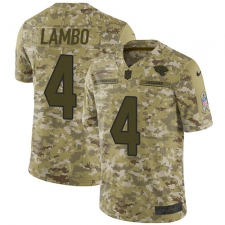 Men's Nike Jacksonville Jaguars #4 Josh Lambo Limited Camo 2018 Salute to Service NFL Jersey