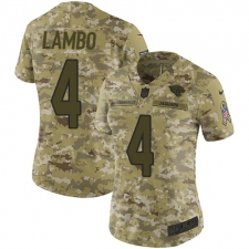 Women's Nike Jacksonville Jaguars #4 Josh Lambo Limited Camo 2018 Salute to Service NFL Jersey
