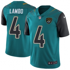 Youth Nike Jacksonville Jaguars #4 Josh Lambo Teal Green Team Color Vapor Untouchable Limited Player NFL Jersey
