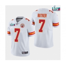 Men’s Kansas City Chiefs #7 Harrison Butker White Super Bowl LVII Vapor Untouchable Limited Stitched Jersey