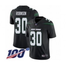 Men's New York Jets #30 Rashard Robinson Black Alternate Vapor Untouchable Limited Player 100th Season Football Jersey
