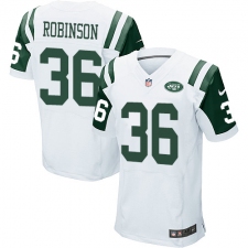 Men's Nike New York Jets #36 Rashard Robinson Elite White NFL Jersey