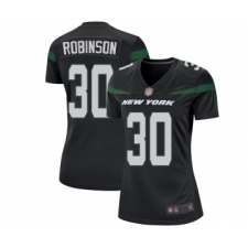 Women's New York Jets #30 Rashard Robinson Game Black Alternate Football Jersey