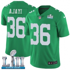 Youth Nike Philadelphia Eagles #36 Jay Ajayi Limited Green Rush Vapor Untouchable Super Bowl LII NFL Jersey