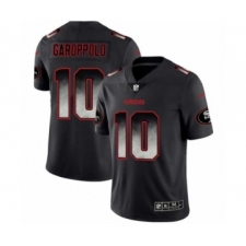Men San Francisco 49ers #10 Jimmy Garoppolo Black Smoke Fashion Limited Jersey