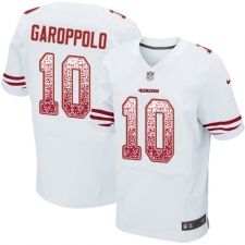 Men's Nike San Francisco 49ers #10 Jimmy Garoppolo Elite White Road Drift Fashion NFL Jersey