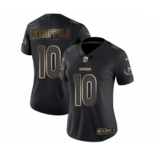 Women's San Francisco 49ers #10 Jimmy Garoppolo Black Gold Vapor Untouchable Limited Football Jersey