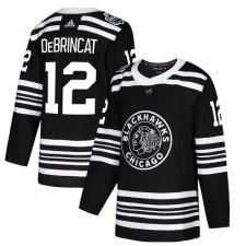 Men's Adidas Chicago Blackhawks #12 Alex DeBrincat Authentic Black 2019 Winter Classic NHL Jersey
